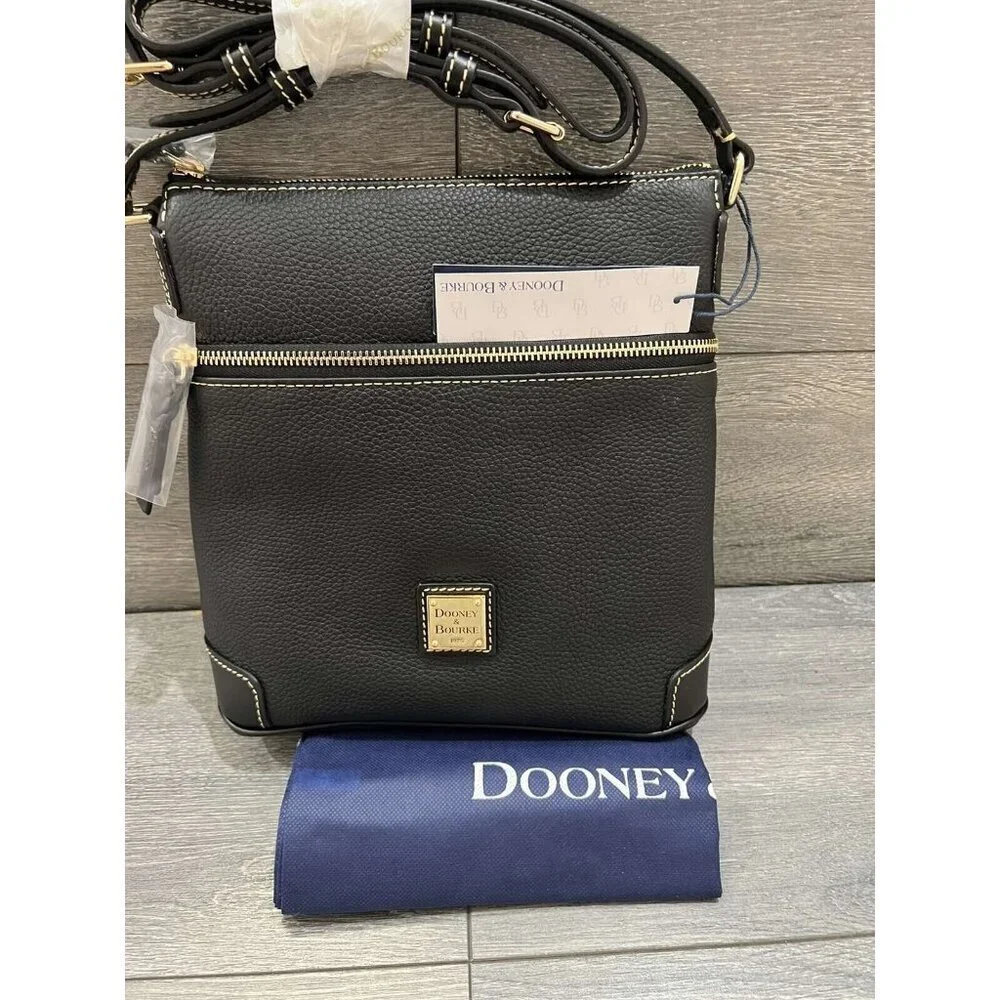 Dooney & Bourke Pebble Leather Crossbody Black/Black Bag - Picture 2 of 6